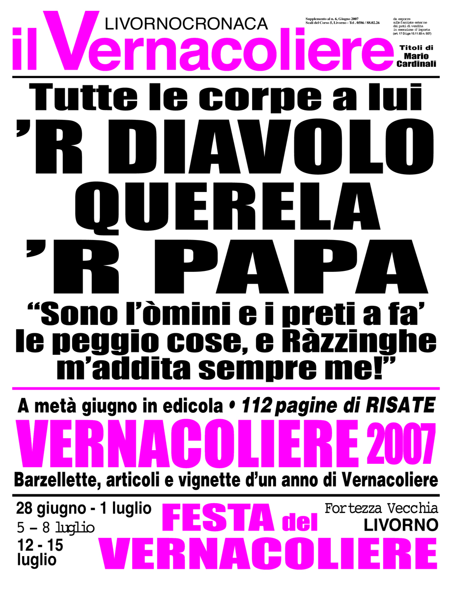 Giugno 2007 Il Vernacoliere